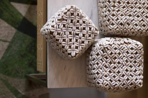 Karangsari set - set of 4 baskets with cowrie shells