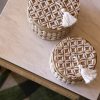 Sukawana set - set of 2 baskets with cowrie shells - round