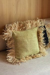 linen cushion cover with fringe