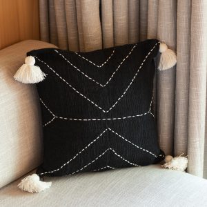 linen cushion cover with tassel