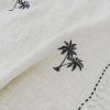 Soft cotton throw with palm tree embroidery